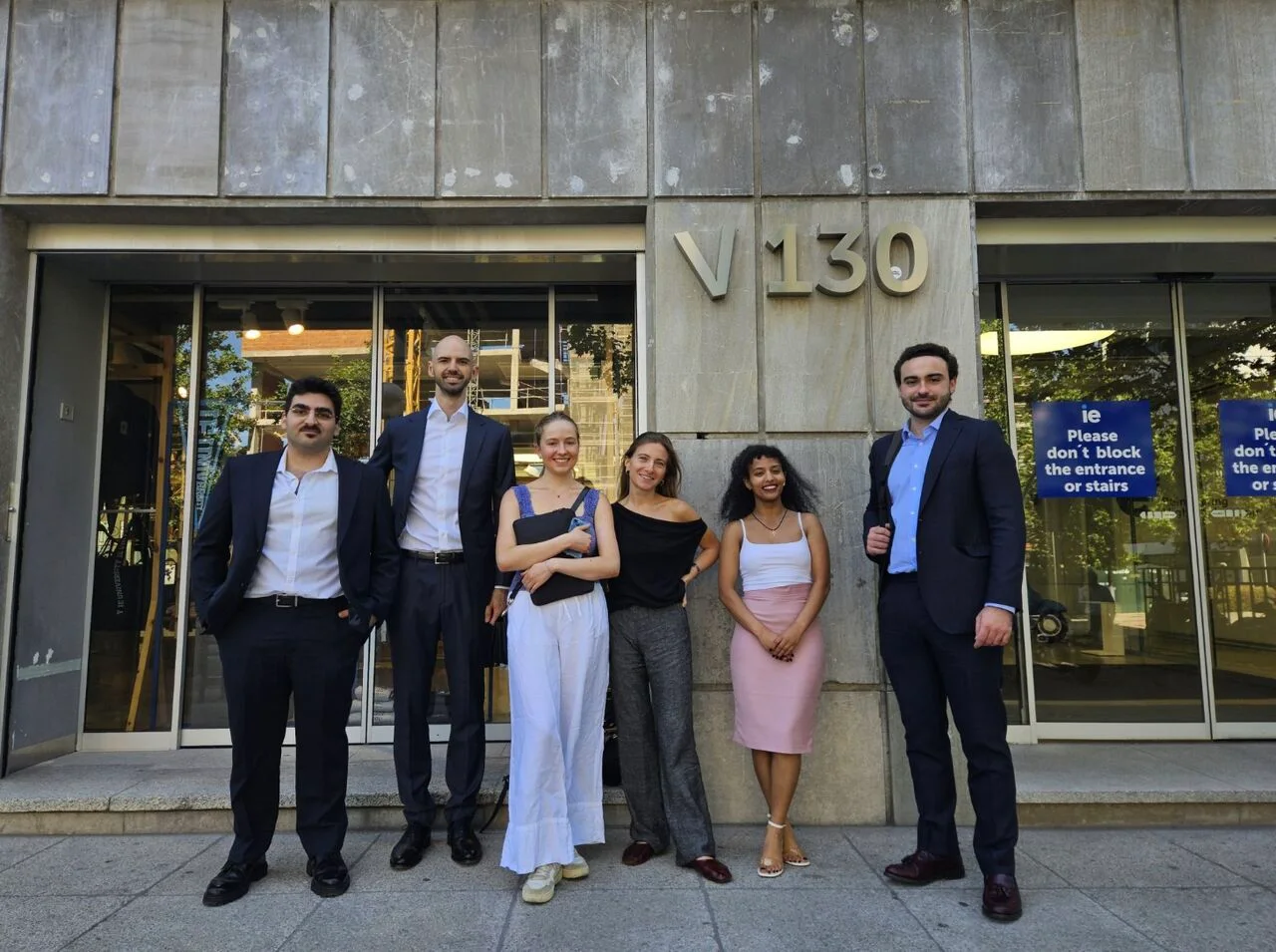 The AIRz capstone team outside the IE campus